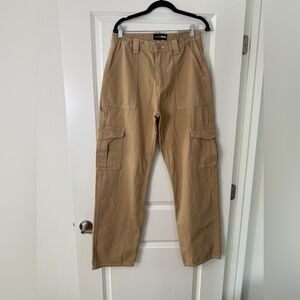 Fashion Nova Tan Cargo Pants with Utility Design